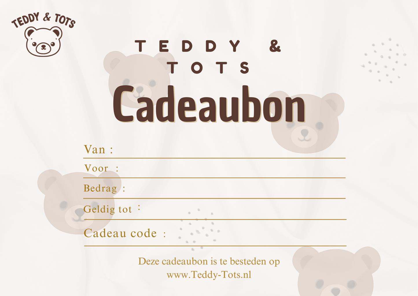 Teddy & Tots | Cadeaubon